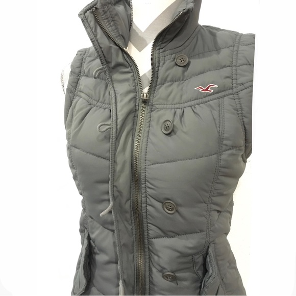 Hollister Puffer Vest -Soft Shell Gray -Size M - Picture 6 of 7